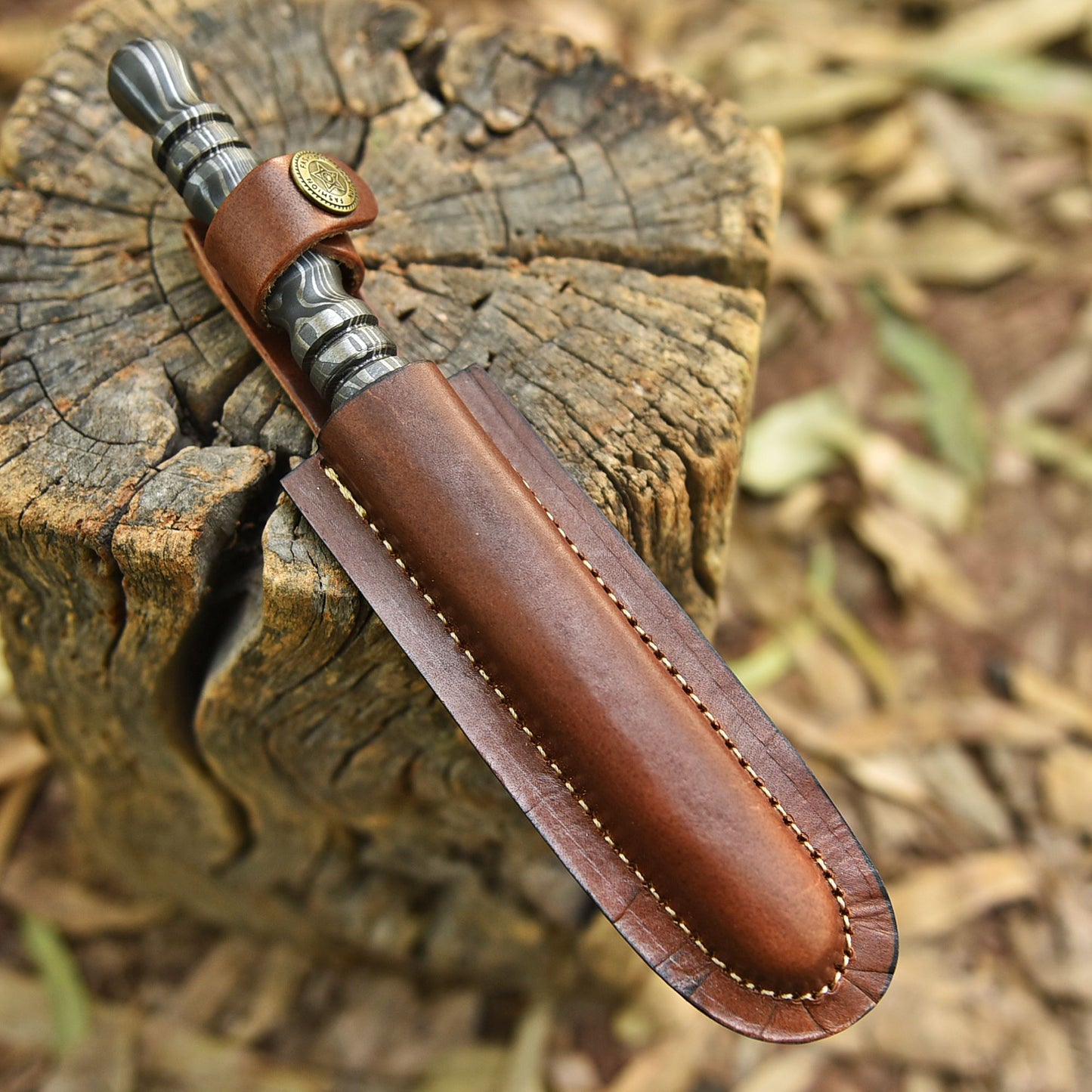 Collector Grade Handmade Damascus Steel Twist Dagger With Sheath