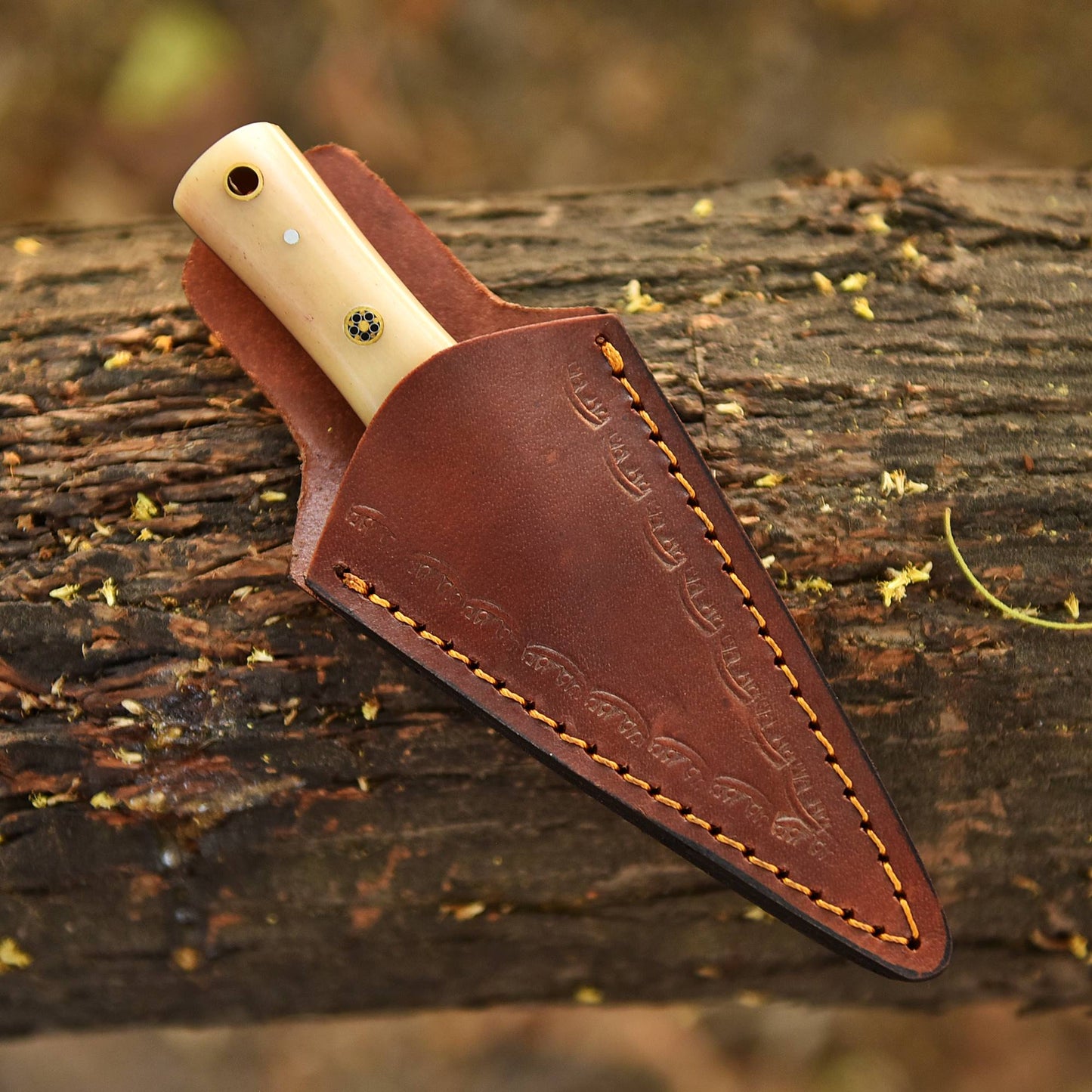 Elite Luxury Handmade Damascus Blade Dagger Knife Camel Bone Handle