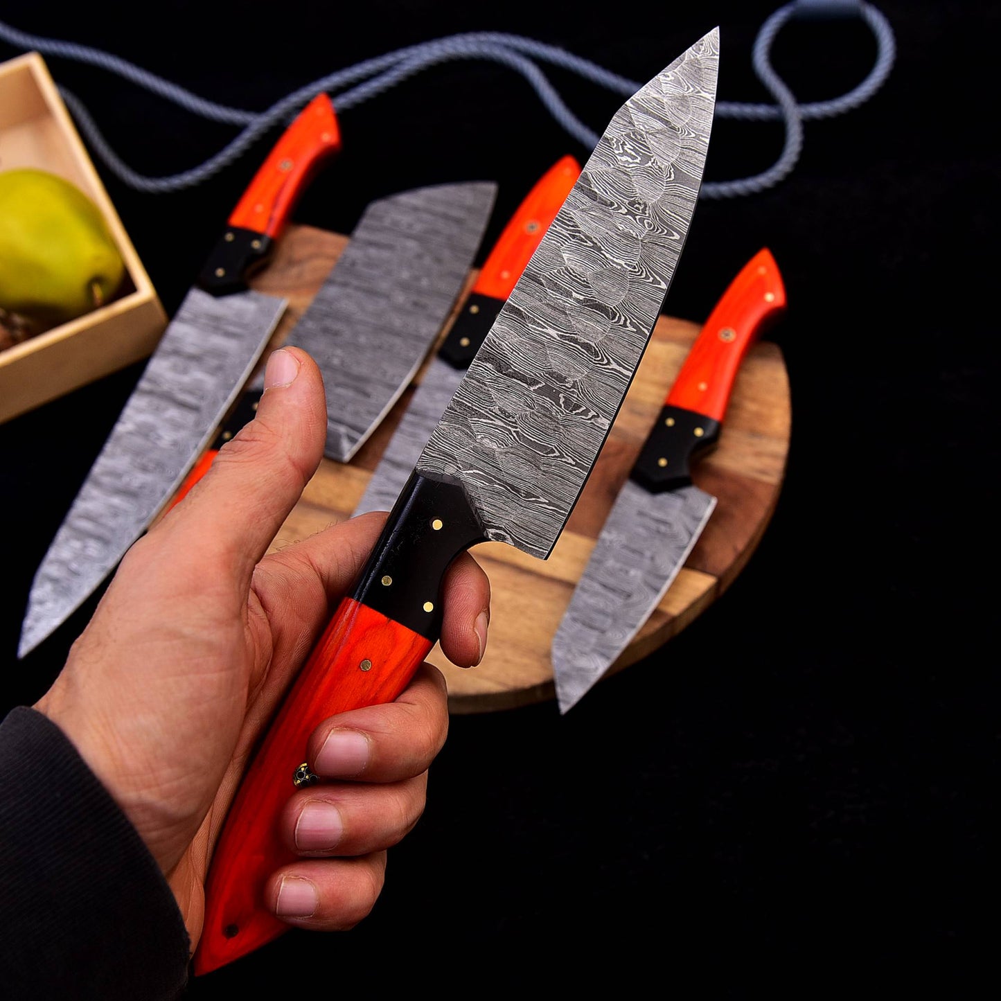 Japanese Damascus Chef Knives Set Kitchen Professional Knife Set X-256