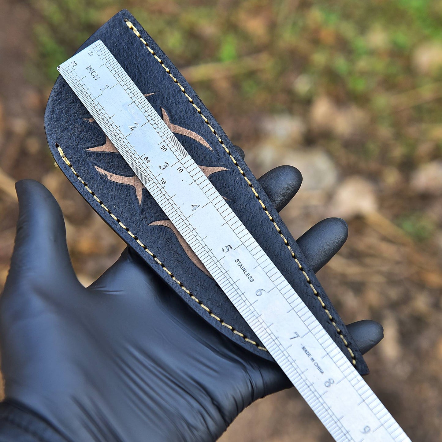 Luxury Handcrafted Engraved Leather Fixed Blade Knife Protection Sheath