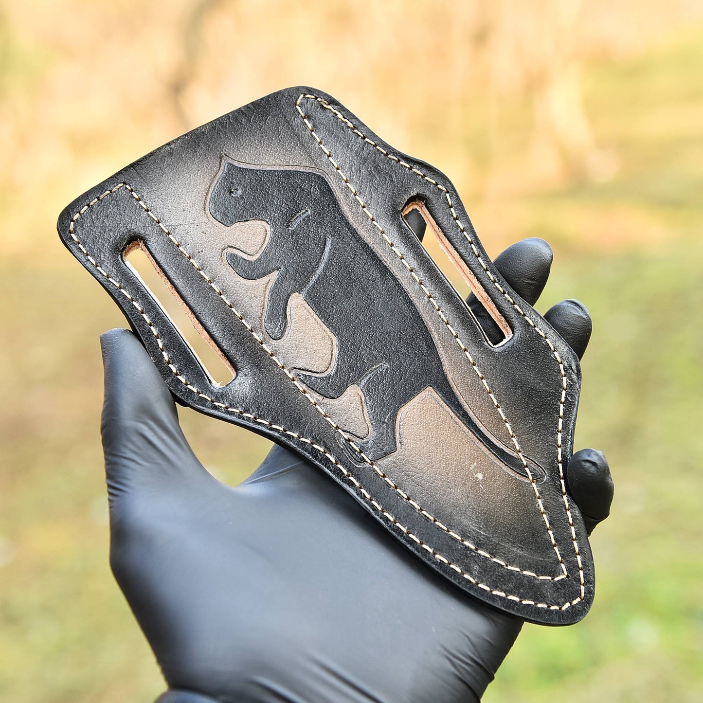Custom Handmade Fix Blade knife Leather Sheath - Vertical Carry