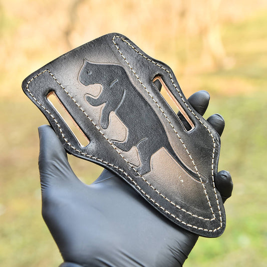 Custom Handmade Fix Blade knife Leather Sheath - Vertical Carry