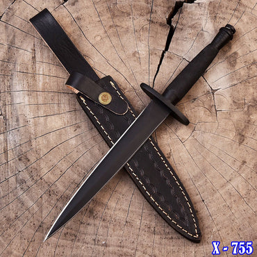 V-42 WW2 Stiletto US Army Dagger Knife Spike Fixed Blade Dual Edge Full Tang x-755