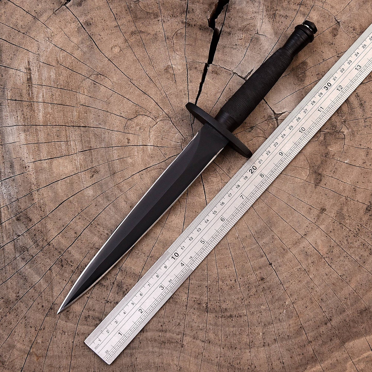 V-42 WW2 Stiletto US Army Dagger Knife Spike Fixed Blade Dual Edge Full Tang x-755