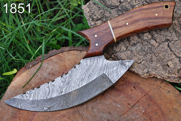 Handmade Damascus Steel Chef Ulu Knife Pizza Cutter Alaskan Knives with Sheath x-146