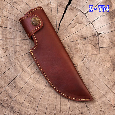 Handmade EDC Genuine Leather Fixed Blade Skinner Knife Sheath