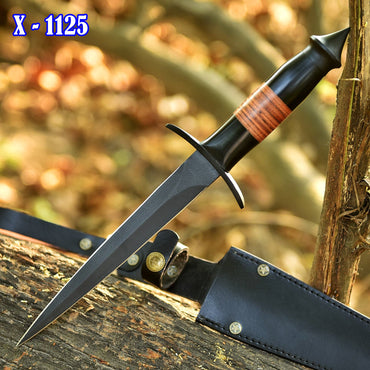 Heavy Duty Handmade Carbon Steel Powder Coat Double Edge Blade Dagger