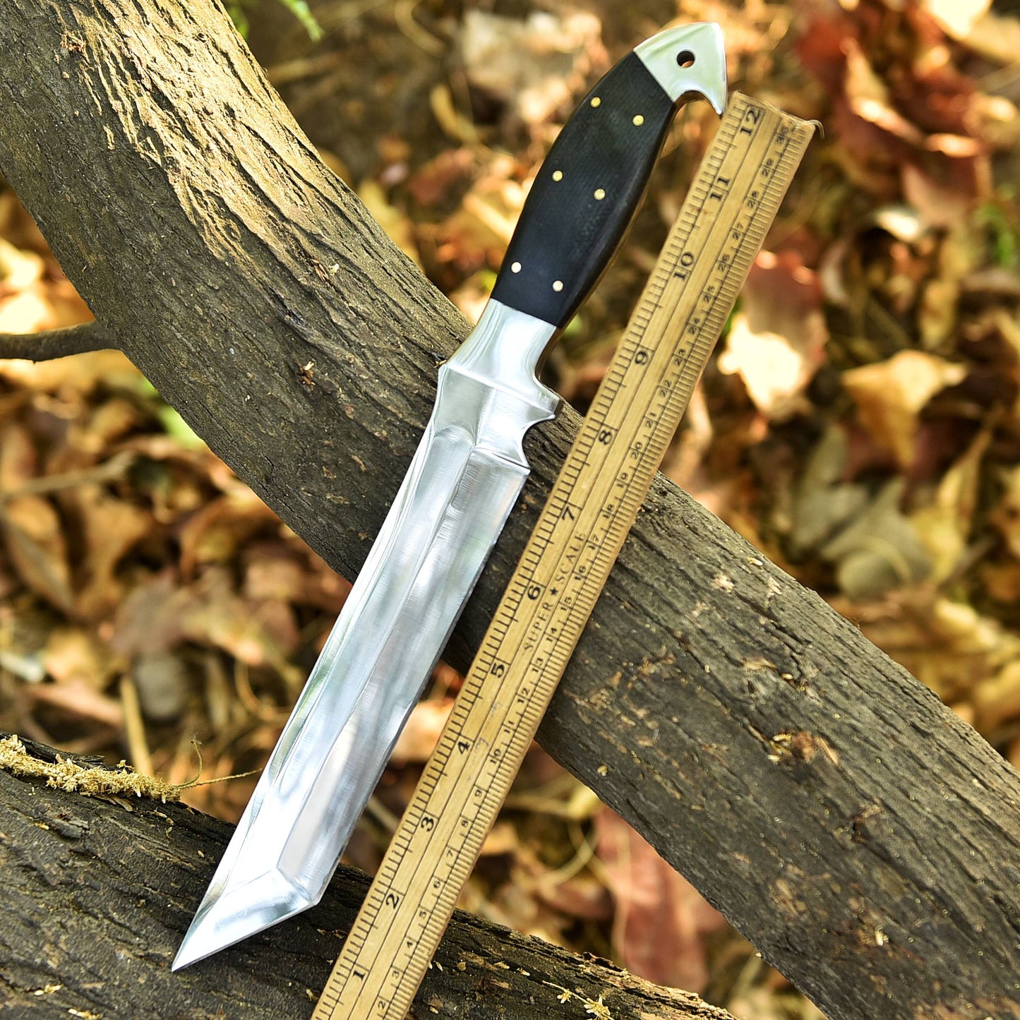 Custom Handmade Carbon Steel Tanto Blade Hunting Knife Micarta Handle