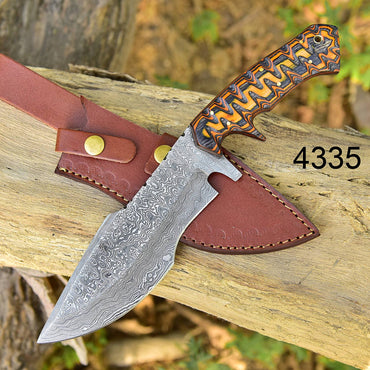Handmade Forged Damascus Steel Gurkha Kukri Knife Survival EDC 12”With Engraved Wood Handle