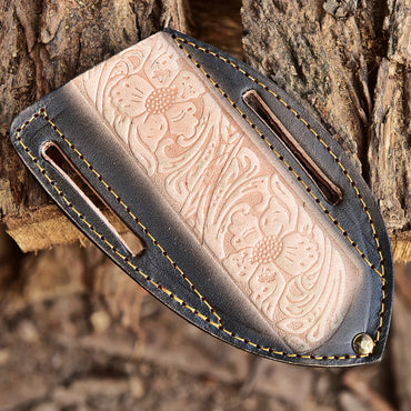 Custom Handmade Fixed Blade Knife Full Grain Leather Engraved Sheath