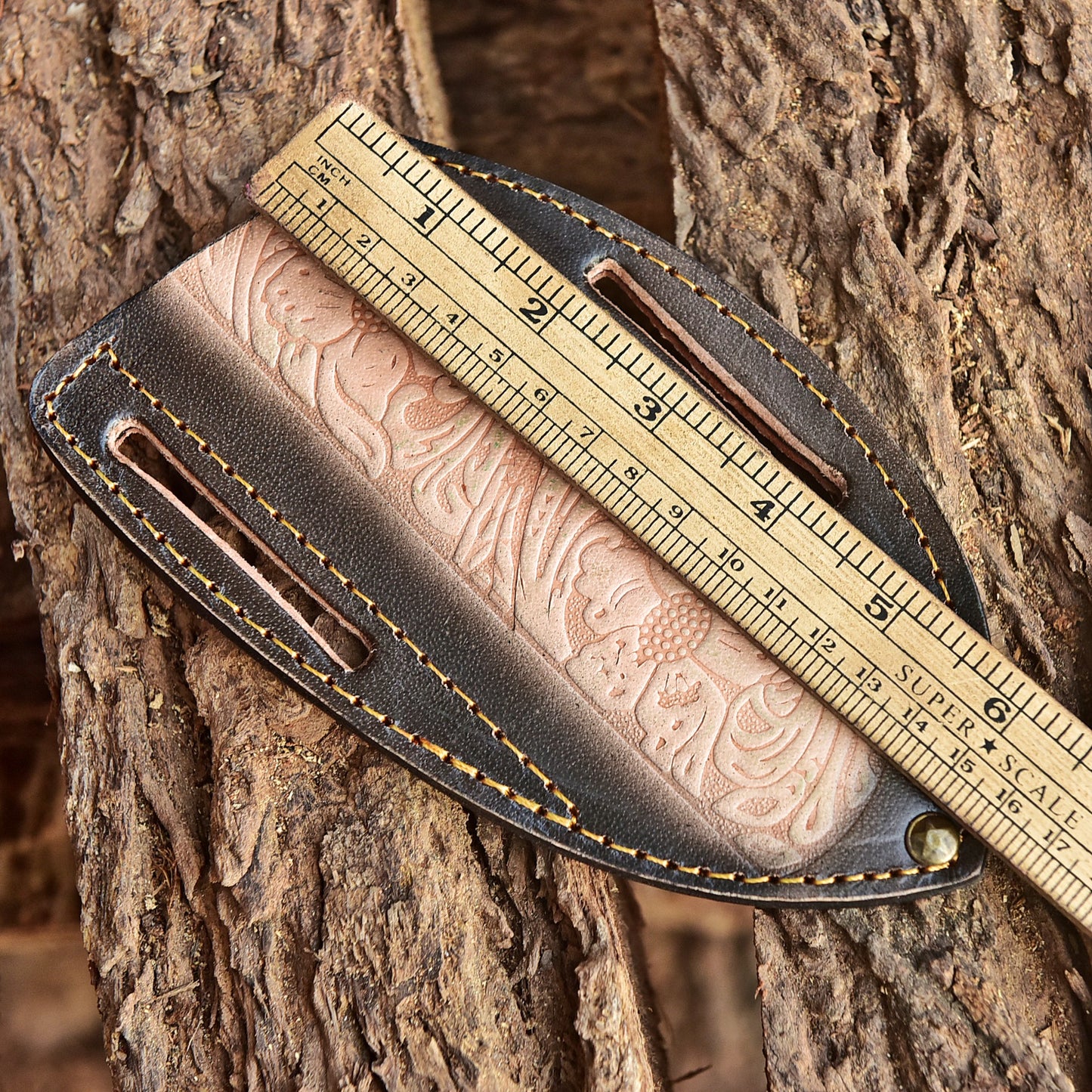 Custom Handmade Fixed Blade Knife Full Grain Leather Engraved Sheath