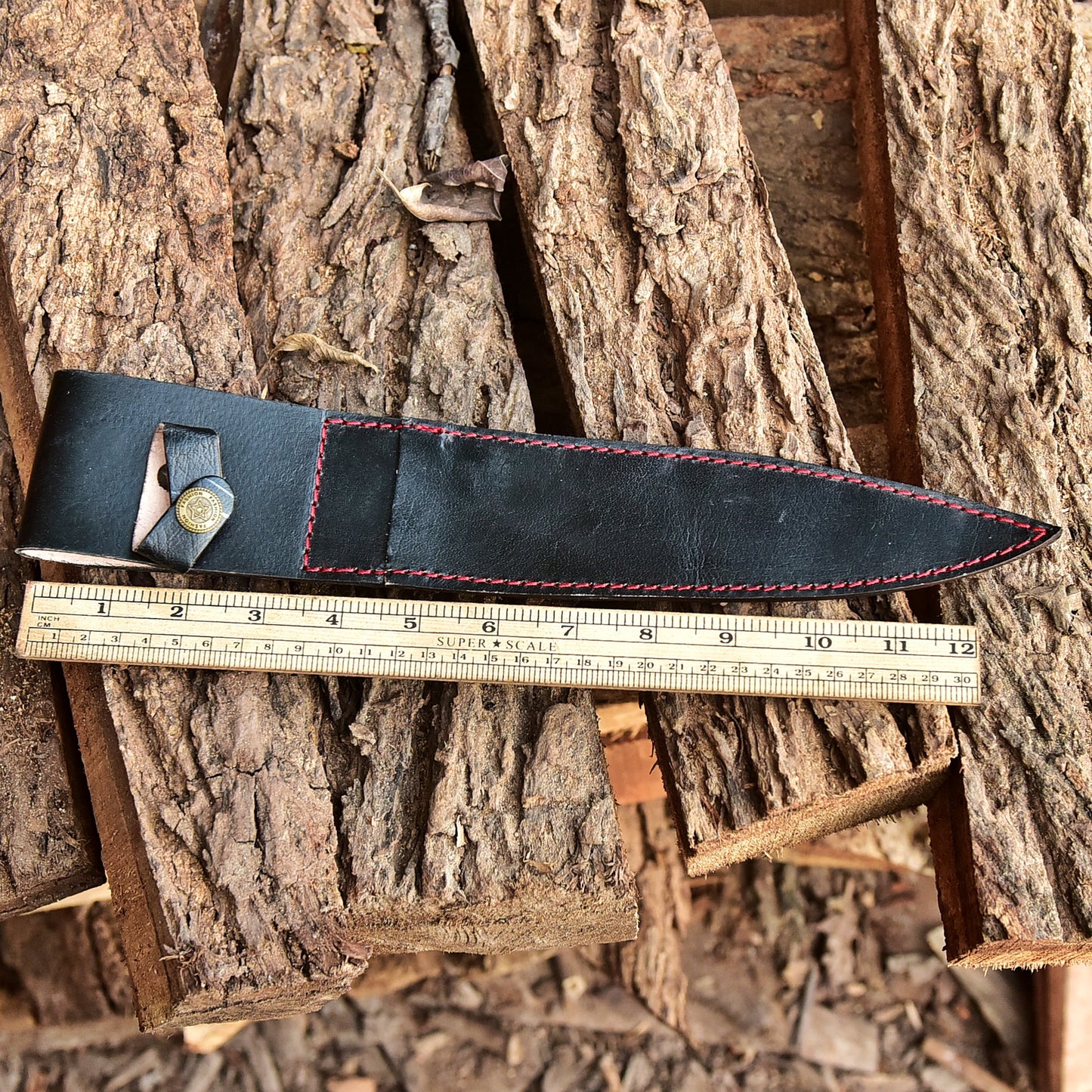 Handmade Heavy Duty Buffalo Leather Double Edge Fixed Blade Knife Sheath