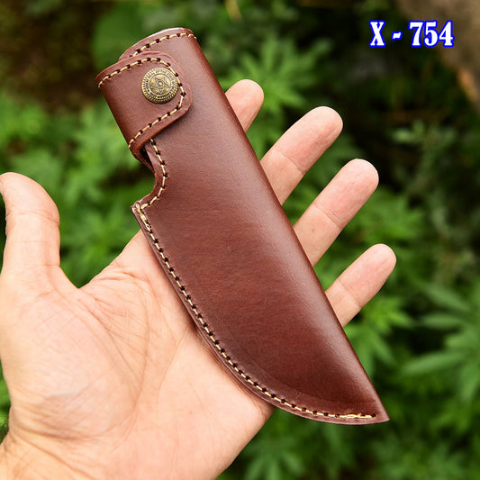 Handmade EDC Genuine Leather Fixed Blade Skinner Knife Sheath