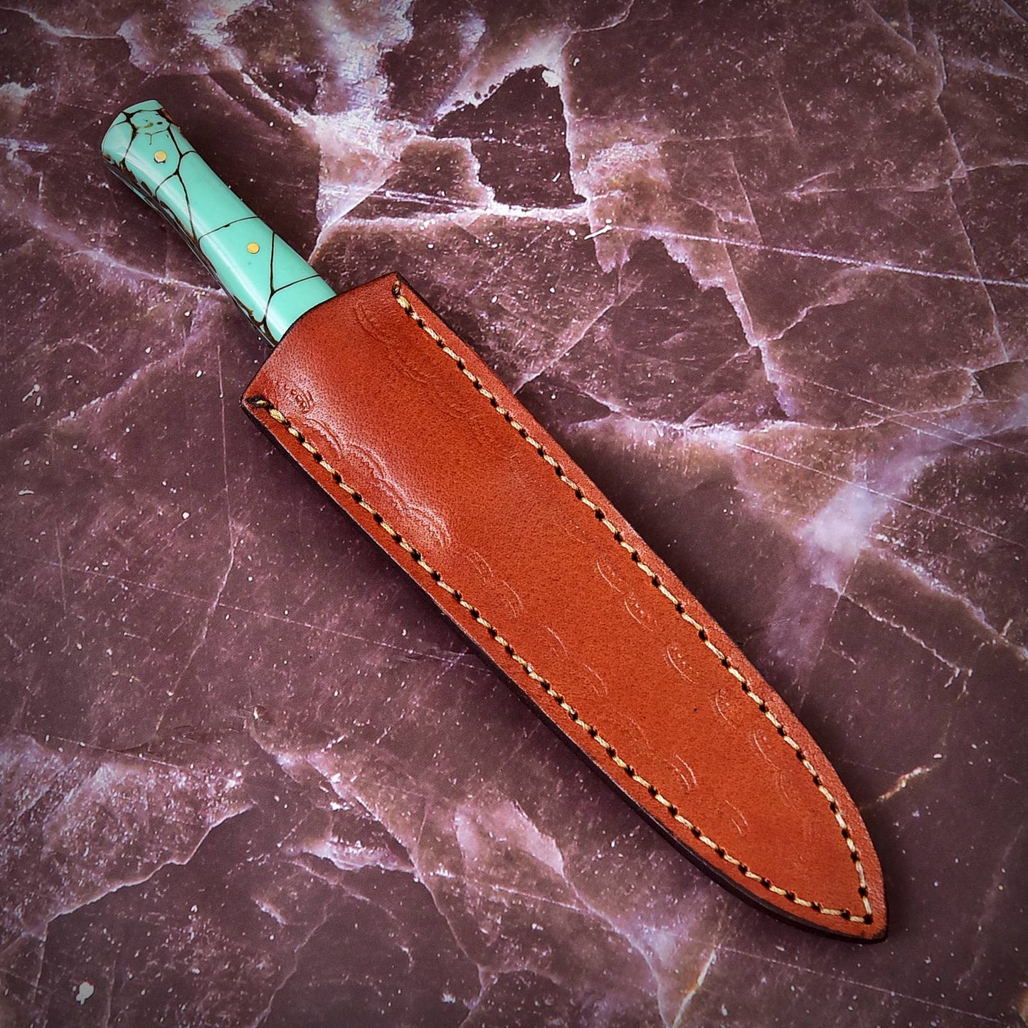 German Best Outdoor Boot Knife Double Edged Fixed Blade - Resin Handle Steel Bolster x-267