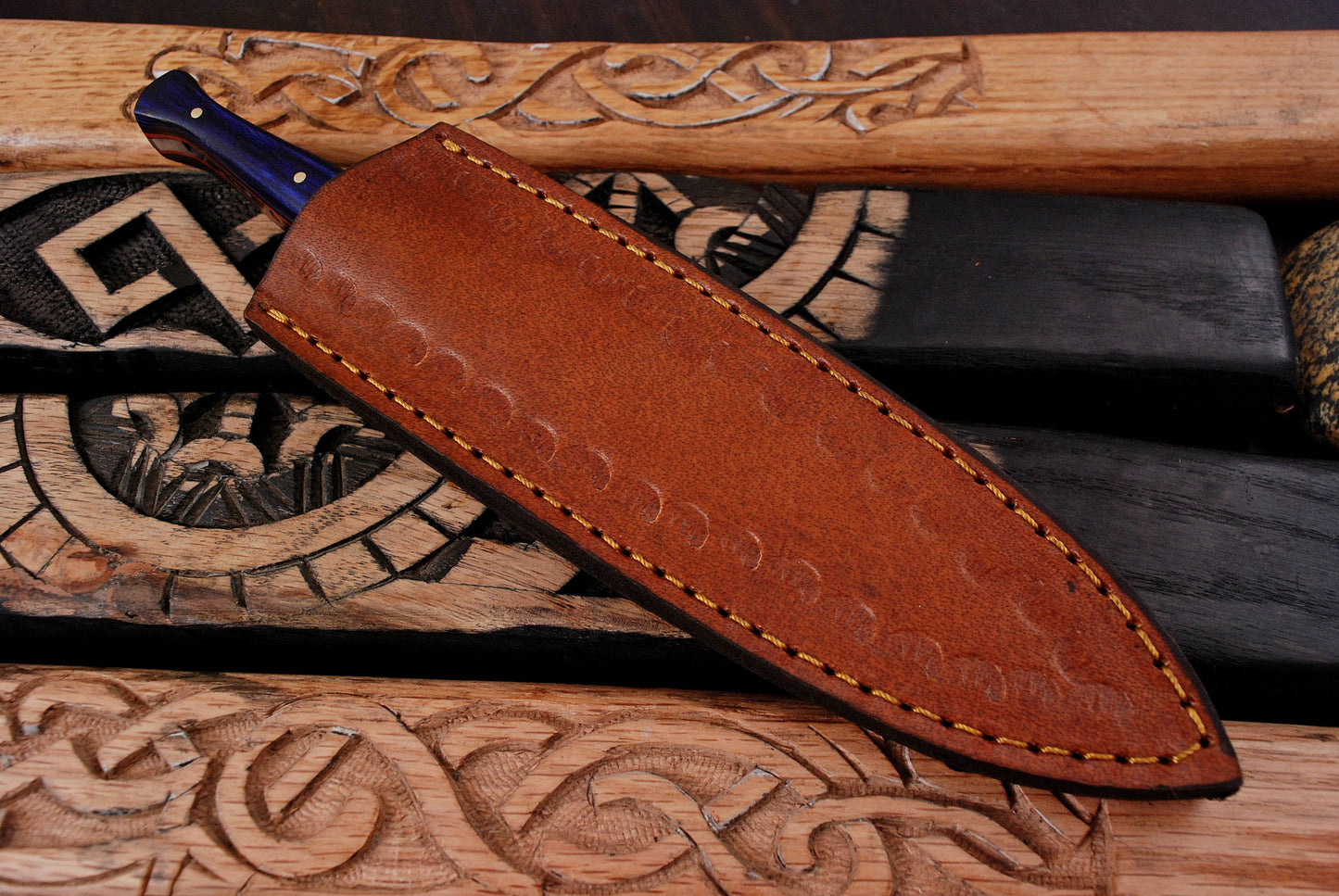 Custom Handmade Damascus Steel Dagger Knife " Full Tang Slim Toothpick Knives