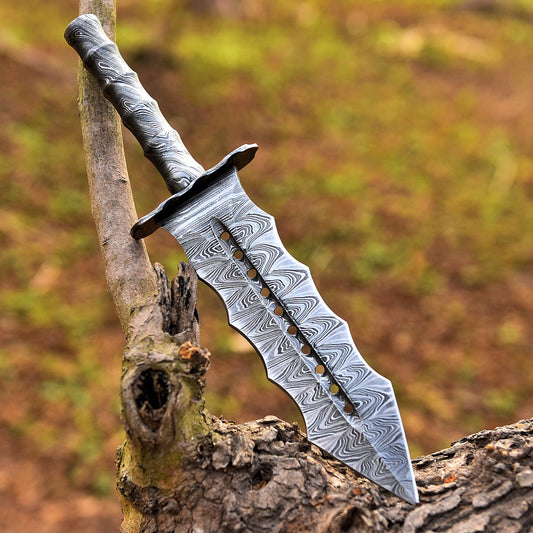 Custom Handmade Damascus Steel Double Edge Dagger Knife Damascus Handle
