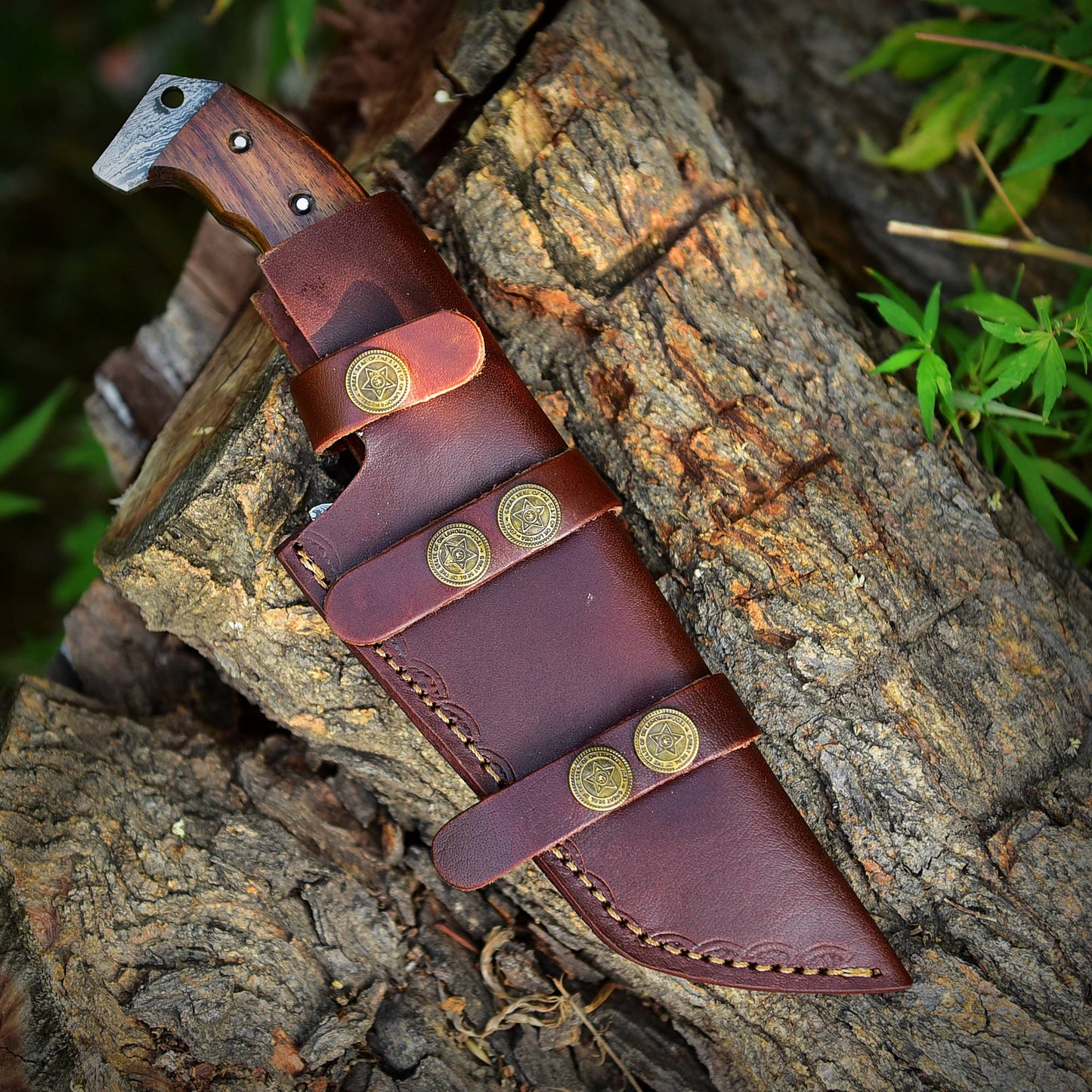Heavy Duty Handmade Damascus Steel Tracker Bushcraft Camping Knife