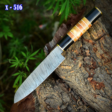 Handmade Damascus Steel Chef Knife Kitchen Knife Wood Resin Handle