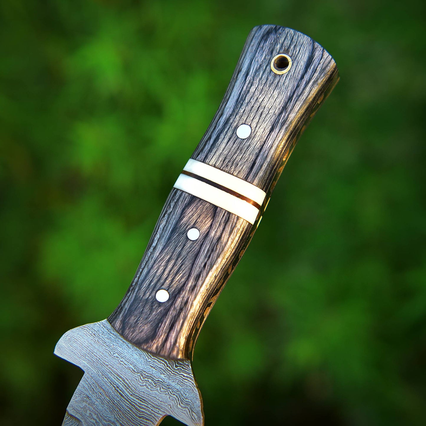 Custom Handmade Damascus Steel Dagger Knife Wood Handle With Sheath
