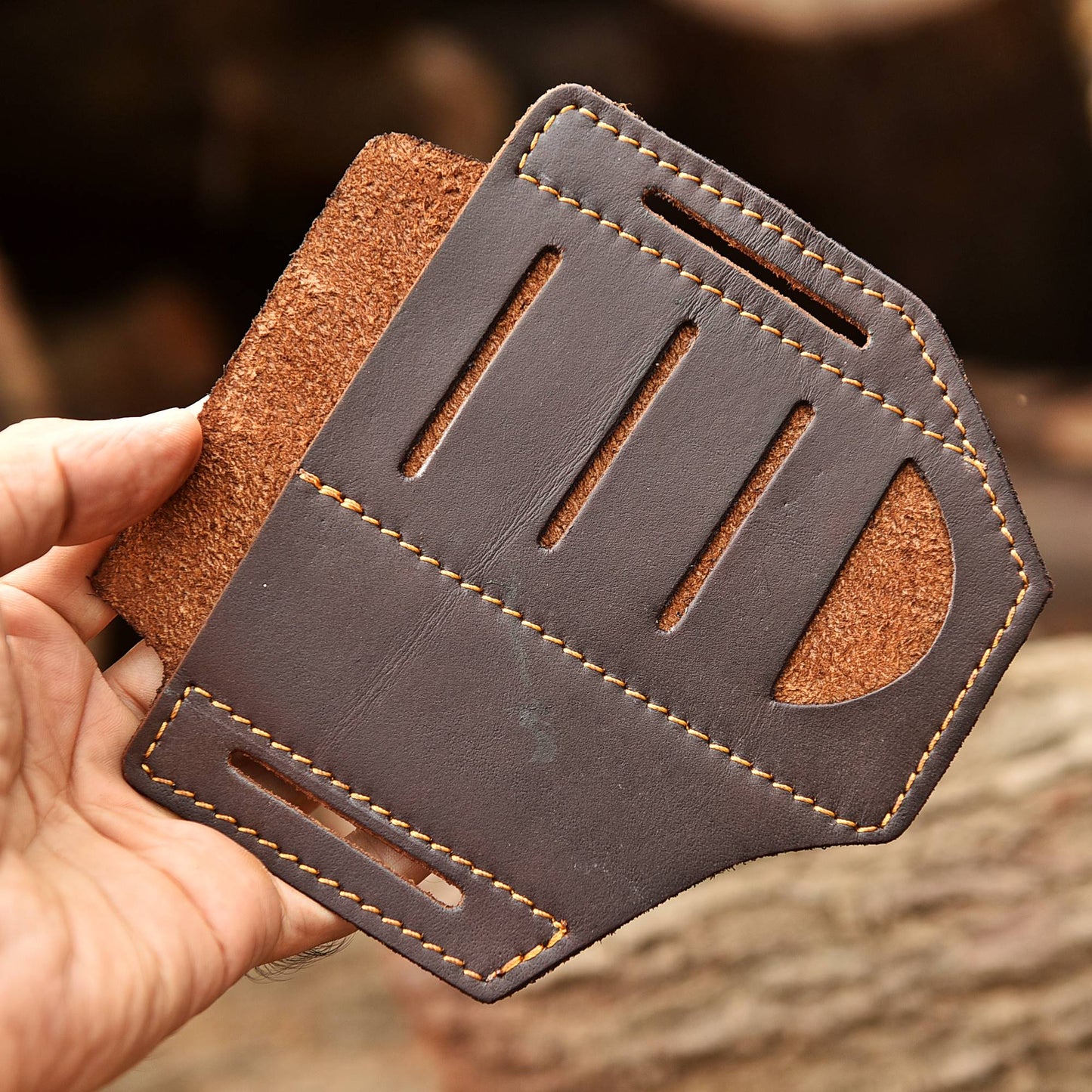 Handcrafted Top Grain Leather EDC Folding Knife Protection Sheath