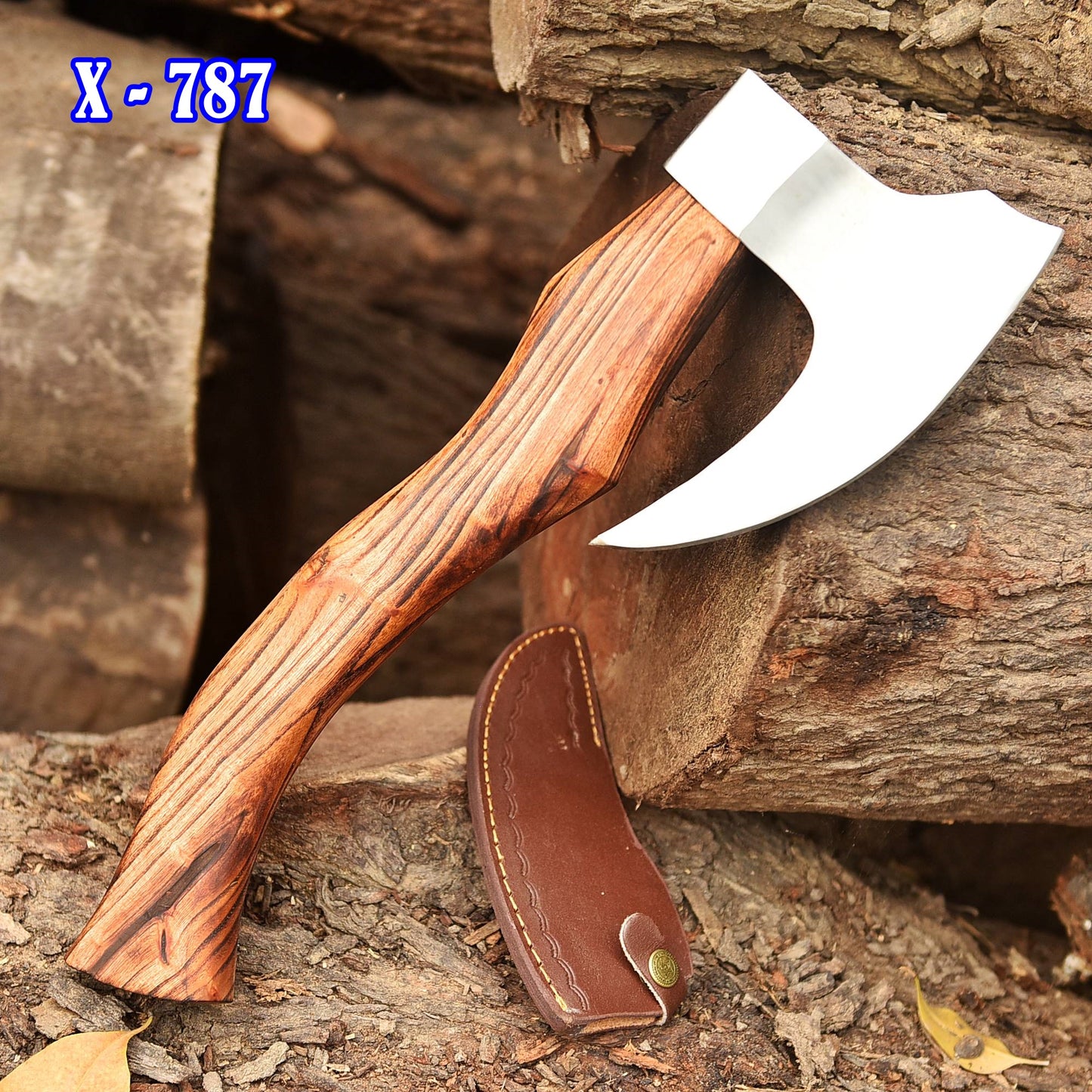 Premium Viking Axe, Hand Forged Viking Camping Axe with Dark wood Shaft & Carbon Steel