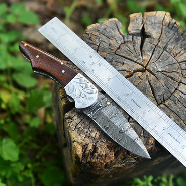 Handmade Damascus Folding Blade Pocket Knife Premium Everyday Carry Tool