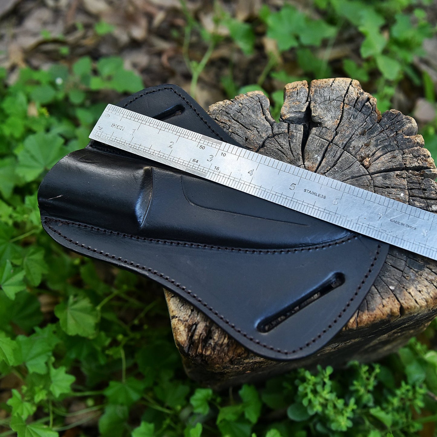 Handmade Genuine Leather Pancake Fixed Blade Knife Sheath Belt Carry Holster