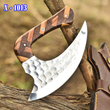 Luxury EDC Handmade Carbon Steel D2 Blade Alaska Knife With Sheath