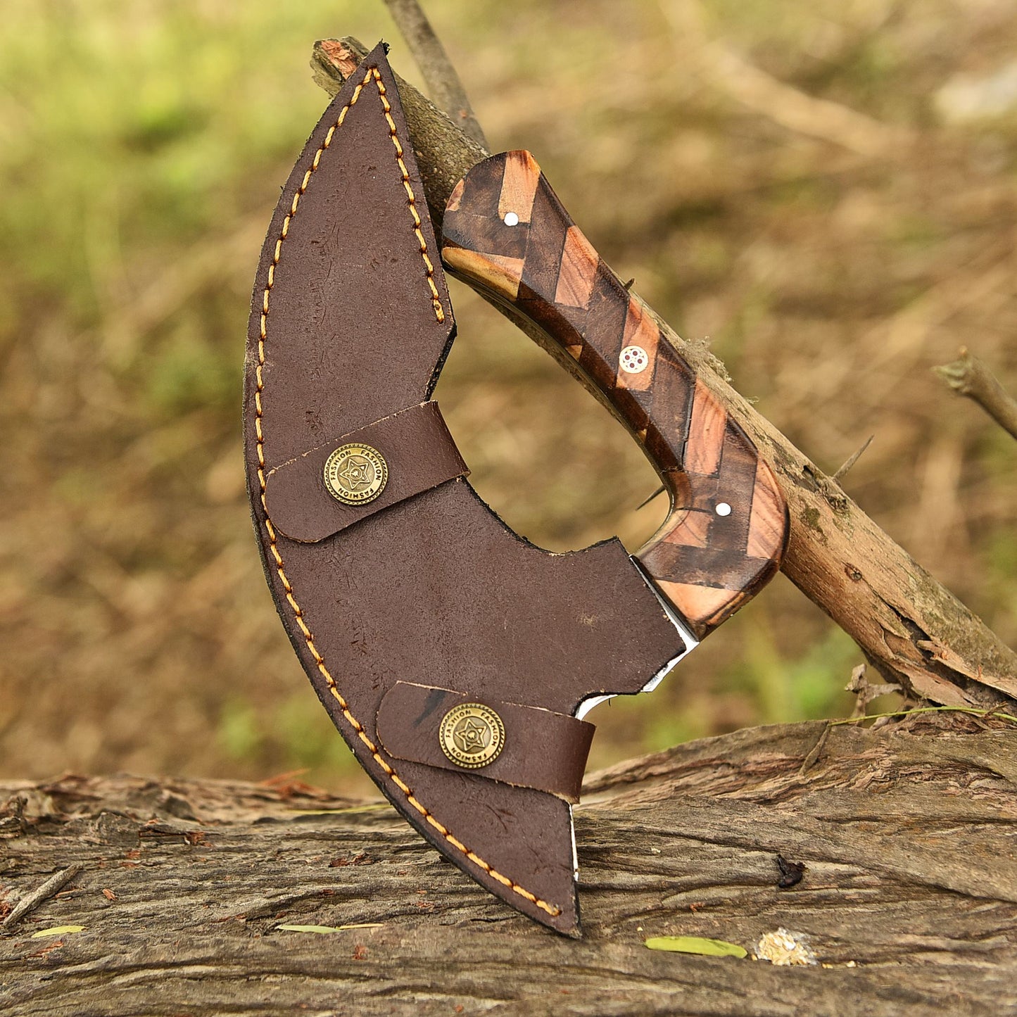 Luxury EDC Handmade Carbon Steel D2 Blade Alaska Knife With Sheath