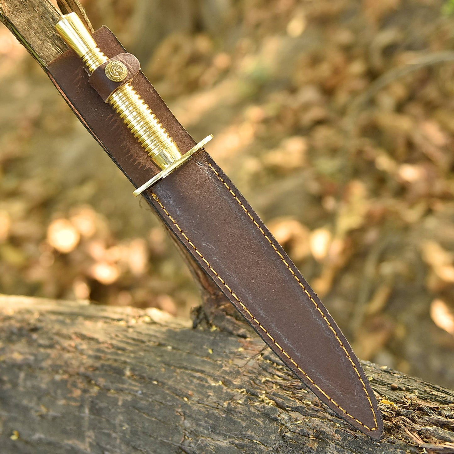 Elite EDC Handmade Double Edge Carbon Steel Dagger Knife Brass Handle