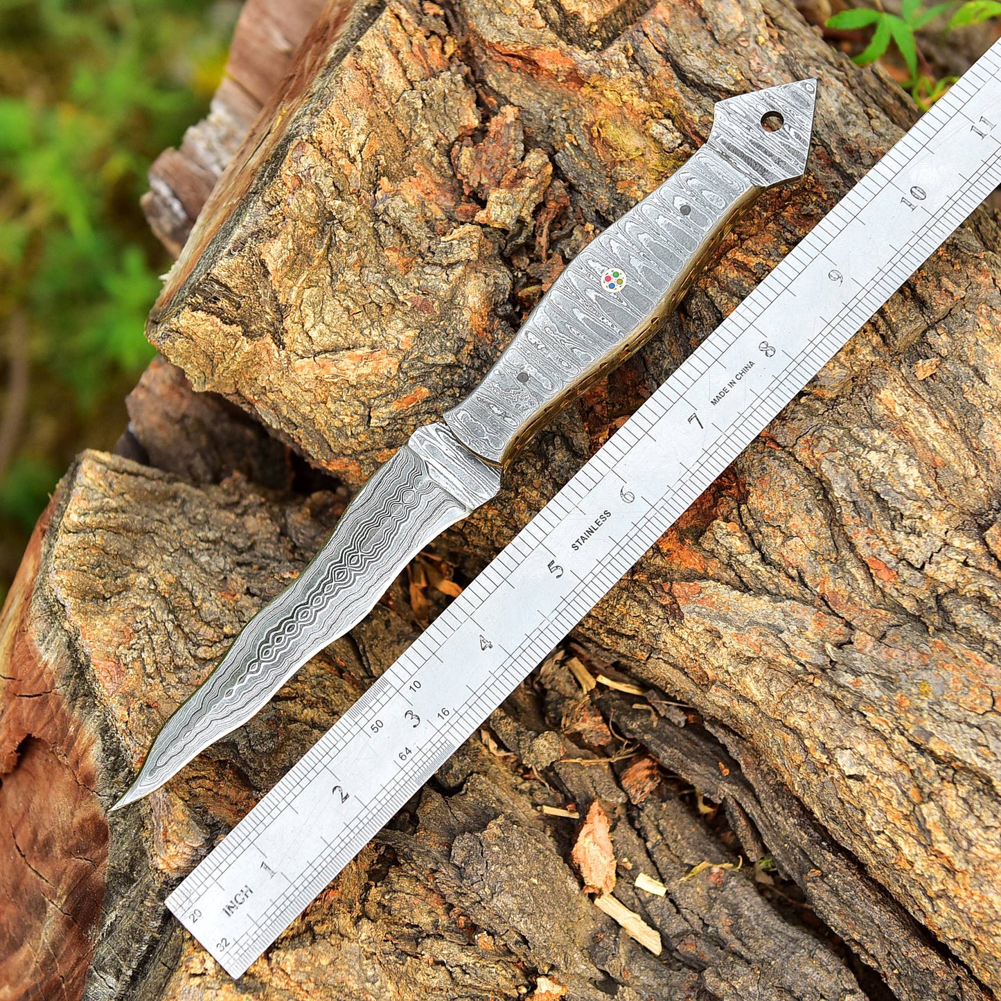 Handmade Damascus Steel Blank Blade Double Edge Dagger Knife With Sheath