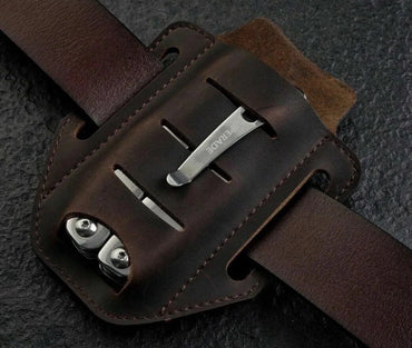 EDC Leather Sheath for LeatherMan Multitools, Belt Sheath Pocket Knife Organizer Tactical Flashlights Tools
