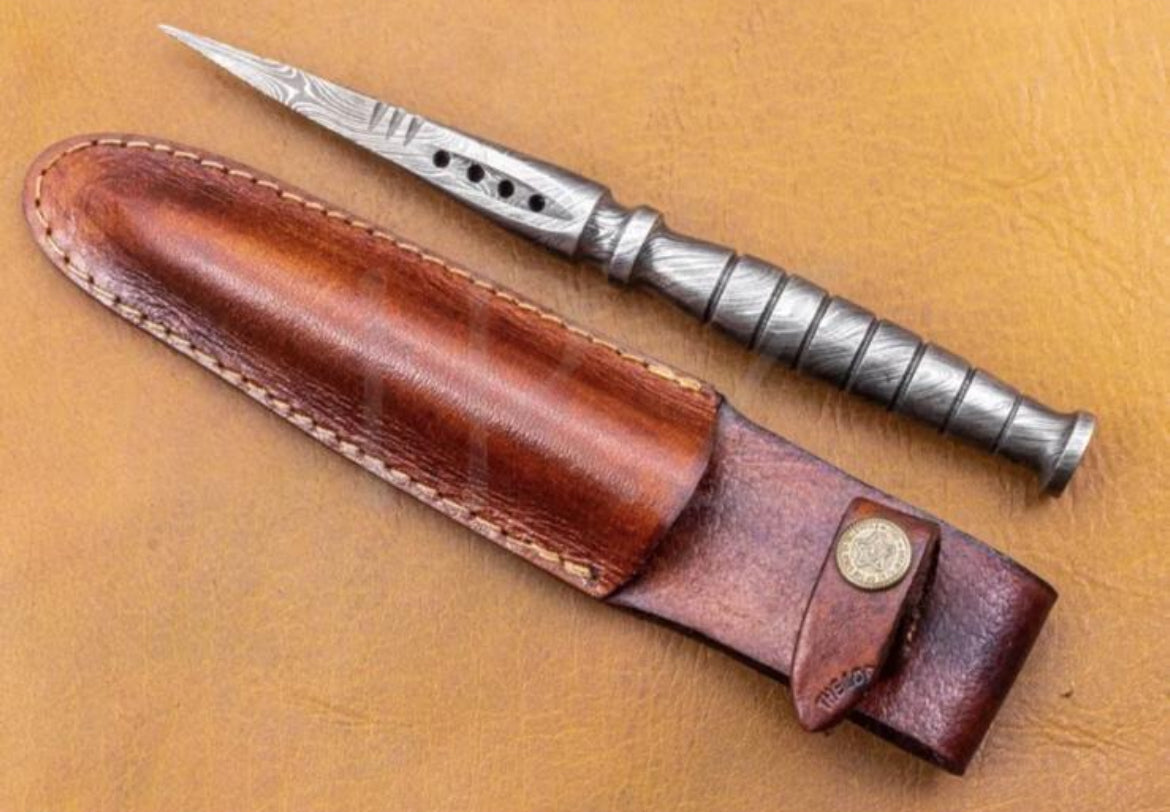 Handmade Double edged Boot knife - Damascus Best Hunting Knife - Gift Knives-Bushcraft knife - Camping knife with Sheath