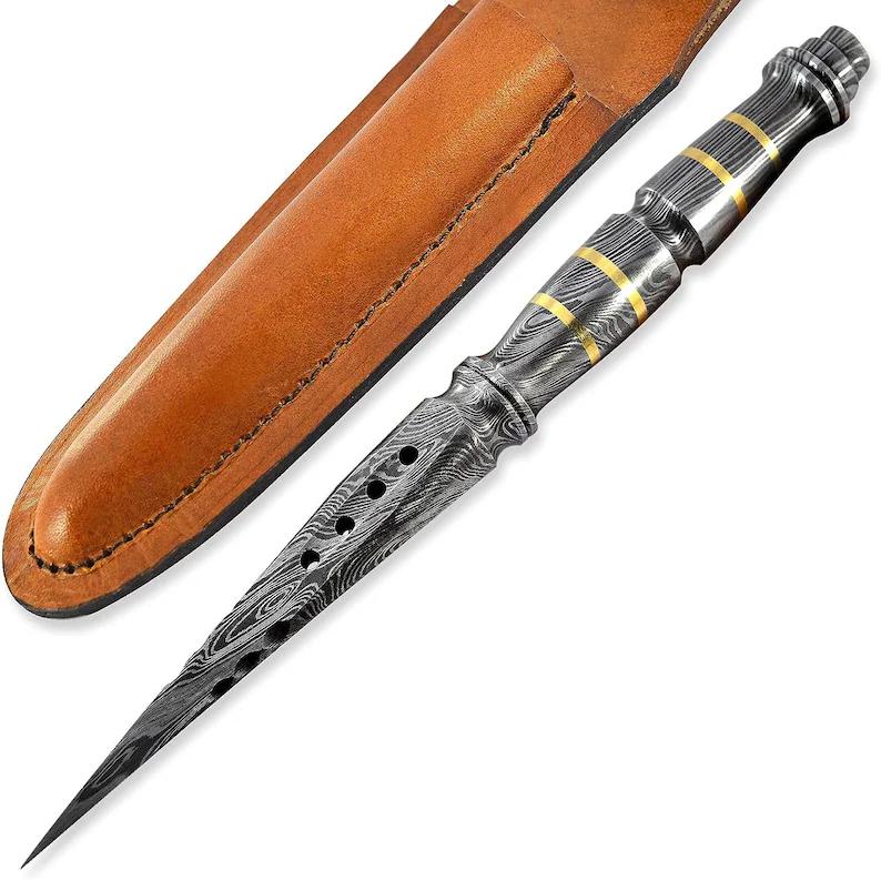 Handmade Double edged Boot knife - Damascus Best Hunting Knife - Gift Knives - Camping knife with Sheath