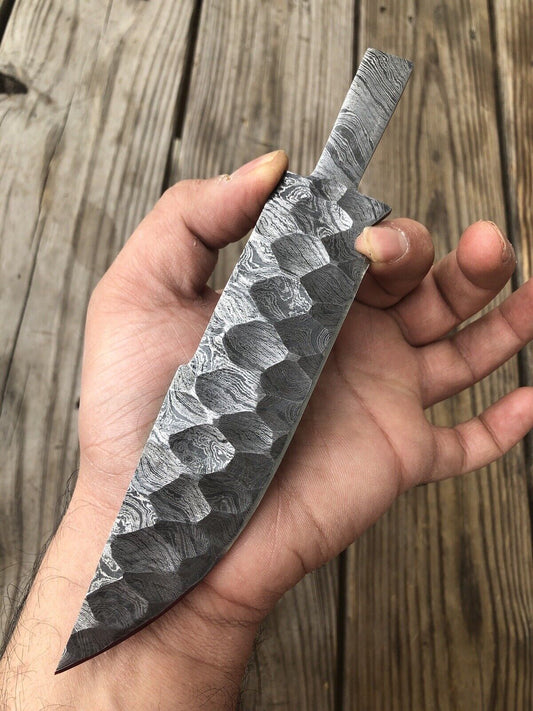 Custom Hand Forged Damascus Steel Blade Full Tang Blank Blade