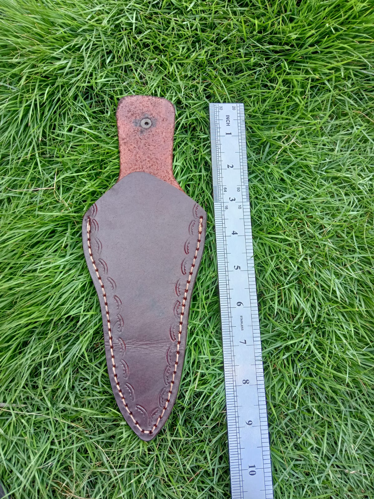 Custom Hand Stitched Full Grain Leather Fixed Blade Boot Knife Sheath