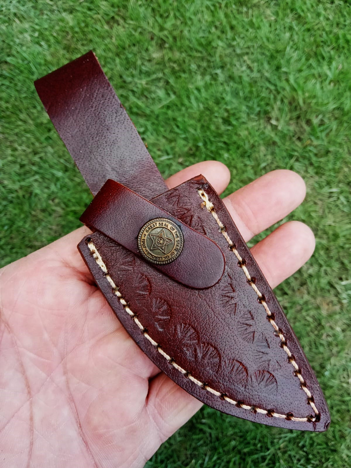 Custom Handmade Top Grain Leather Fixed Blade Skinner Knife Sheath