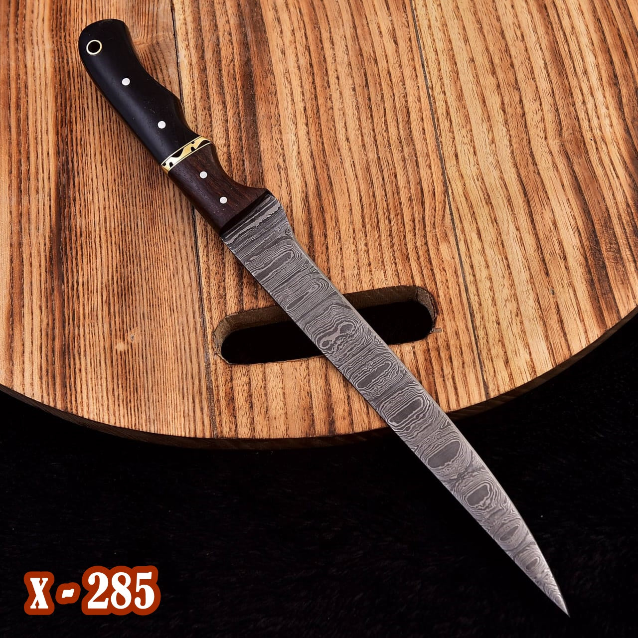 Custom Made Damascus Steel Fillet Knife Chef's Kitchen Boning Knives x-285