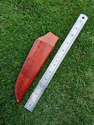 Handmade Full Grain Leather Knife Fixed Blade Outdoor Camping Sheath