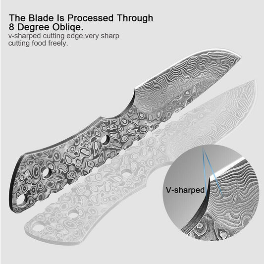 Best Skinner Knife Forged Damascus Steel Full Tang Tactical Blank Blade X-10