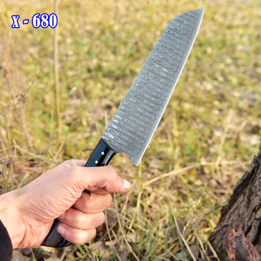 12” Handmade Damascus Chef Knife Hand Forged Japanese Bunka Kitchen Knives x-680