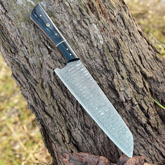 12” Handmade Damascus Chef Knife Hand Forged Japanese Bunka Kitchen Knives x-680