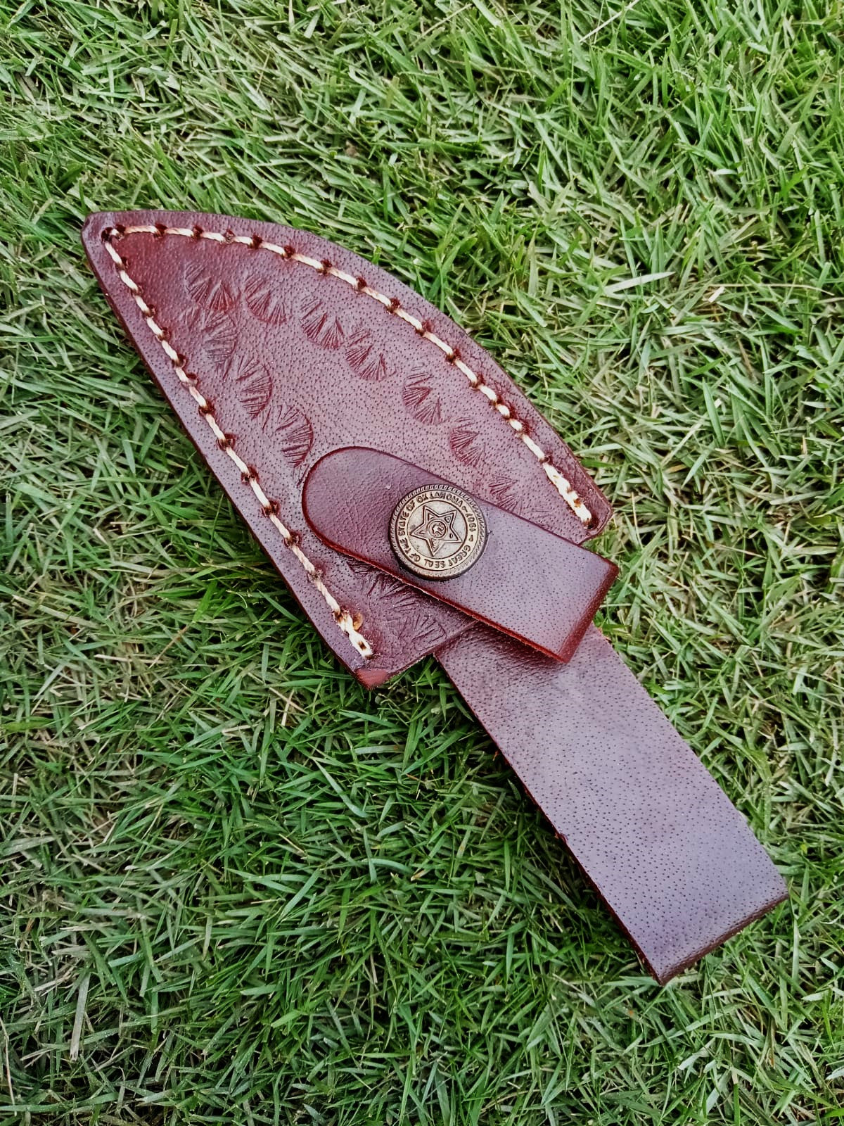 Custom Handmade Top Grain Leather Fixed Blade Skinner Knife Sheath