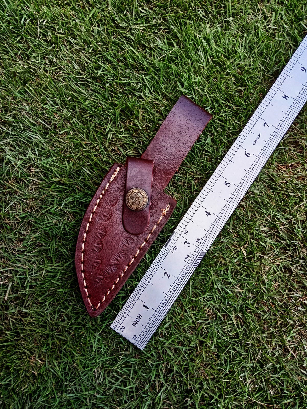 Custom Handmade Top Grain Leather Fixed Blade Skinner Knife Sheath