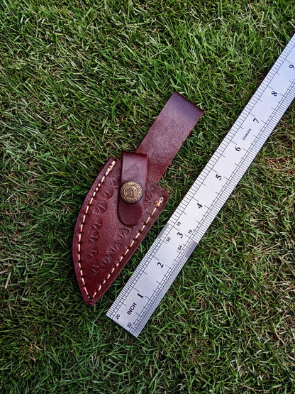 Custom Handmade Top Grain Leather Fixed Blade Skinner Knife Sheath