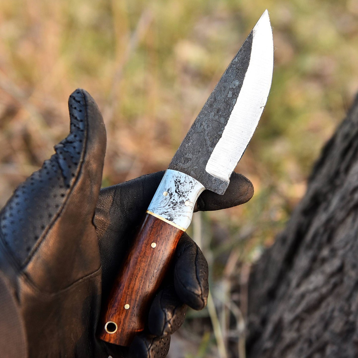 Custom Handmade Carbon Steel Blade Outdoor Fixed Blade Skinning Knife