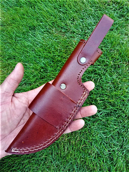 Handmade Cowhide Leather Fixed Blade Knife Belt Carry Sheath
