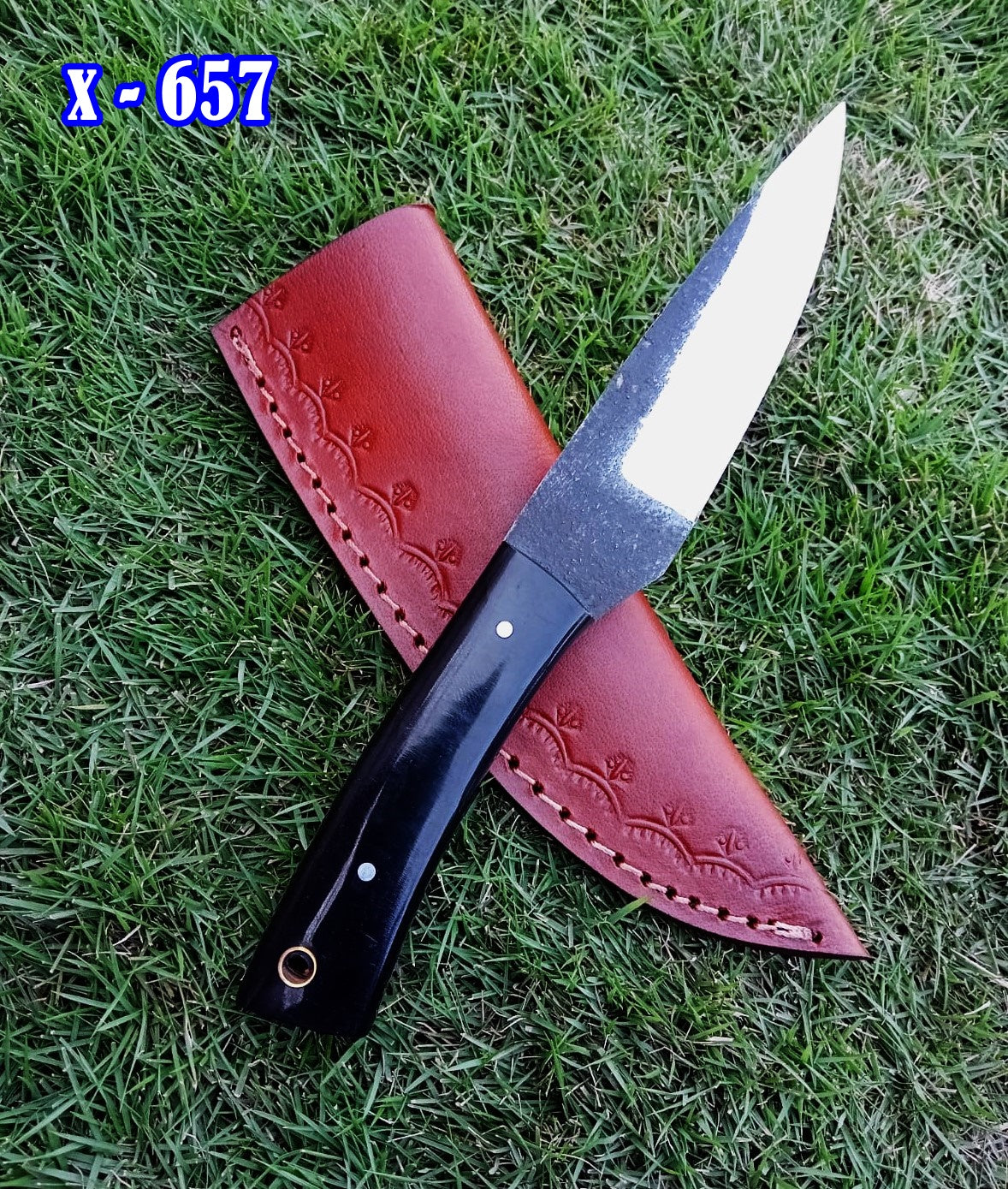Handmade Carbon Steel Fixed Blade Skinner Outdoor Hunting EDC Knife