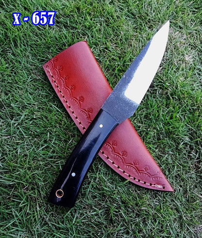 Handmade Carbon Steel Fixed Blade Skinner Outdoor Hunting EDC Knife