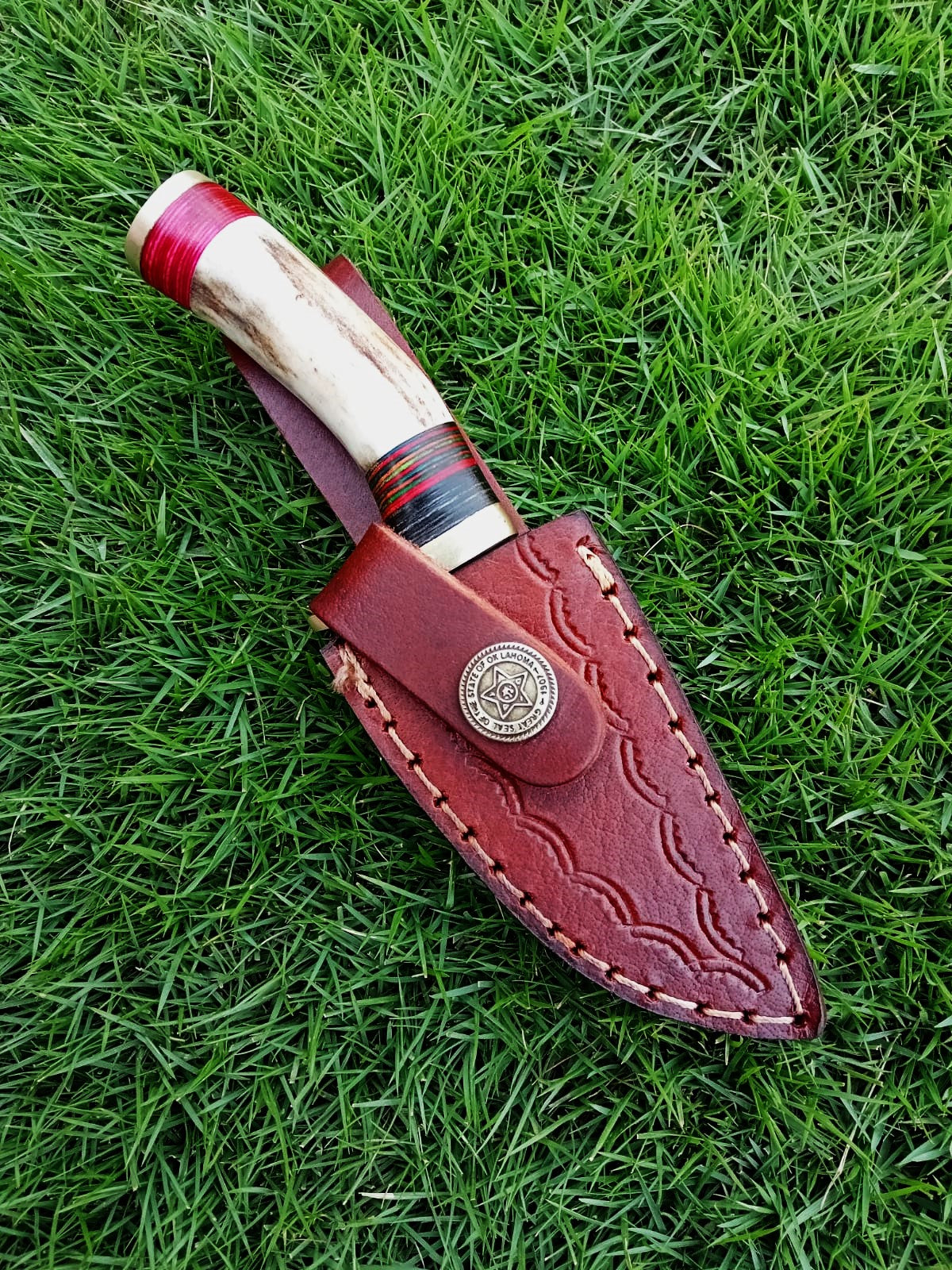 Handmade Damascus Steel Skinner Outdoor Camping Adventure Knife